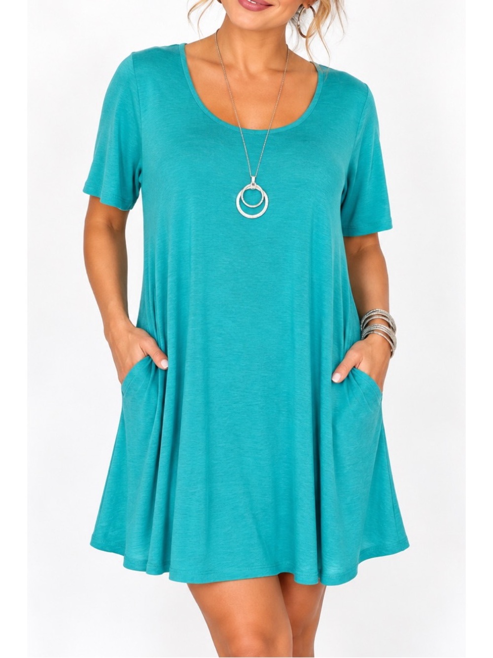 Honeyme Turquoise Swing Dress